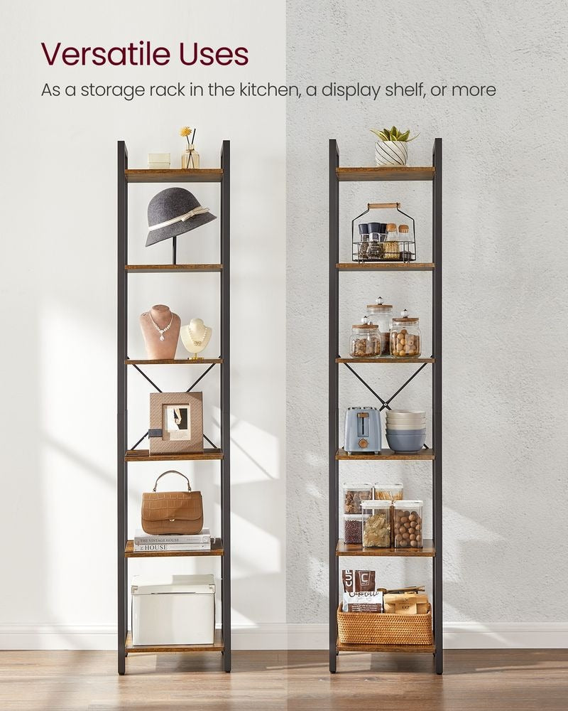 Bookshelf - 6-Tier Storage Design - 30 x 40 x 187.5 cm