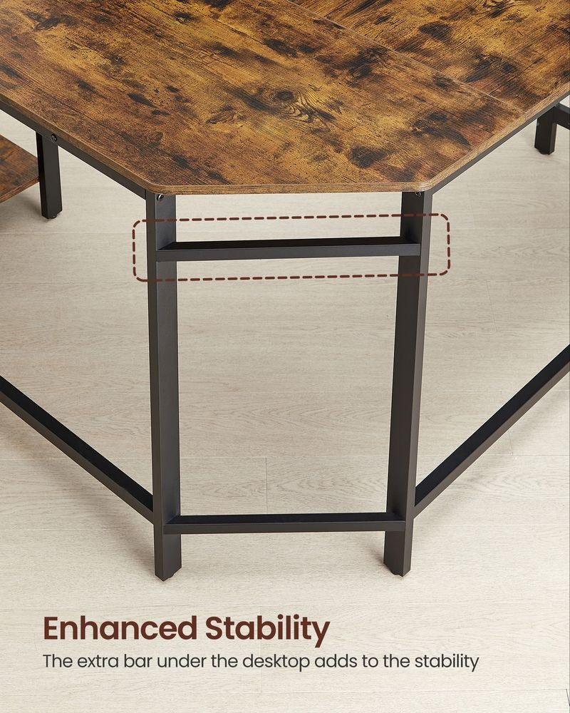 Computer Desk - Space-Saving Corner Design - L-Shaped Home Office Desk
