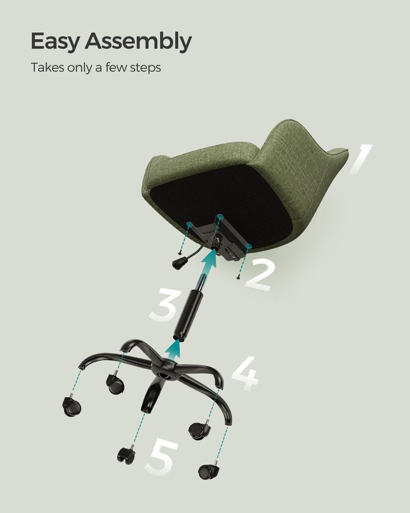 Office Chair - Adjustable Swivel with Armrests - Ergonomic Seating Design
