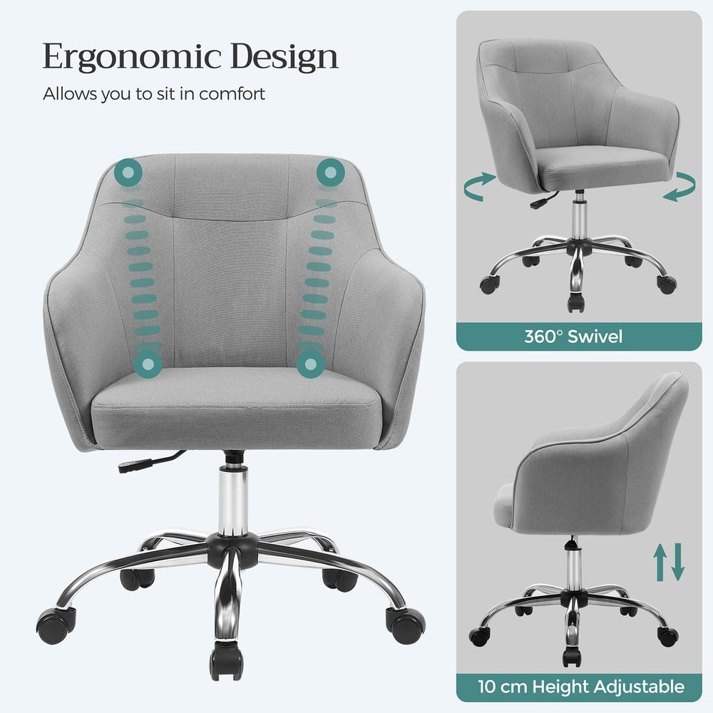 Office Chair - Adjustable Swivel with Armrests - Ergonomic Seating Design