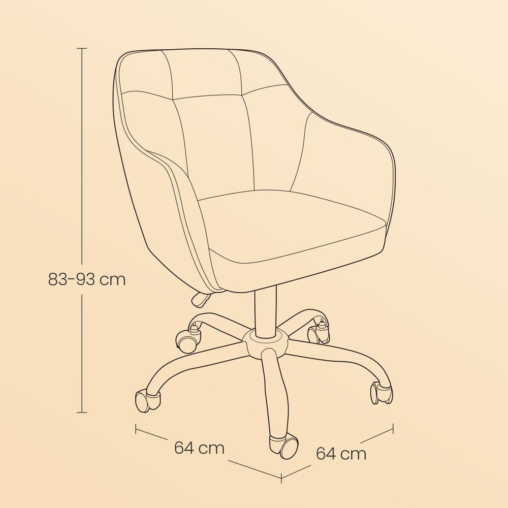 Office Desk Chair - Adjustable with Armrests - Home Office Study Seating Design