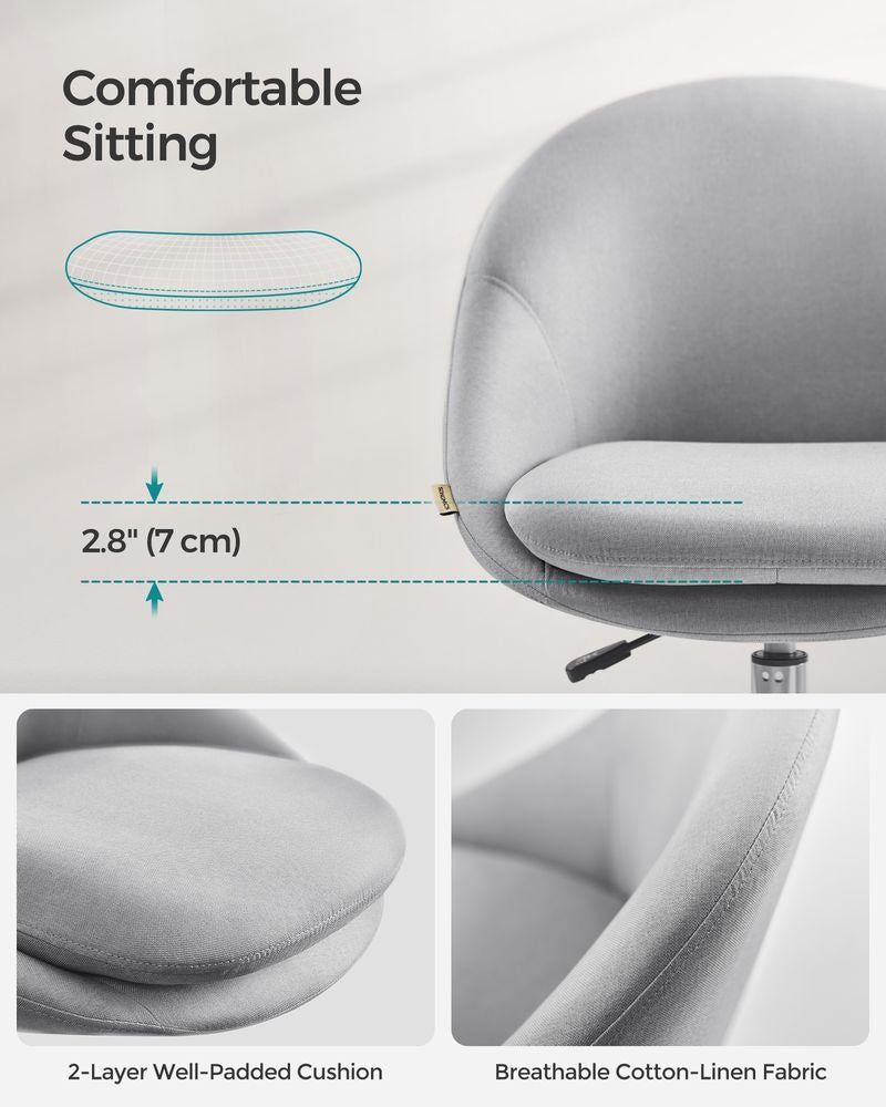 Office Chair - Swivel with Foam Padding - Adjustable Height Design