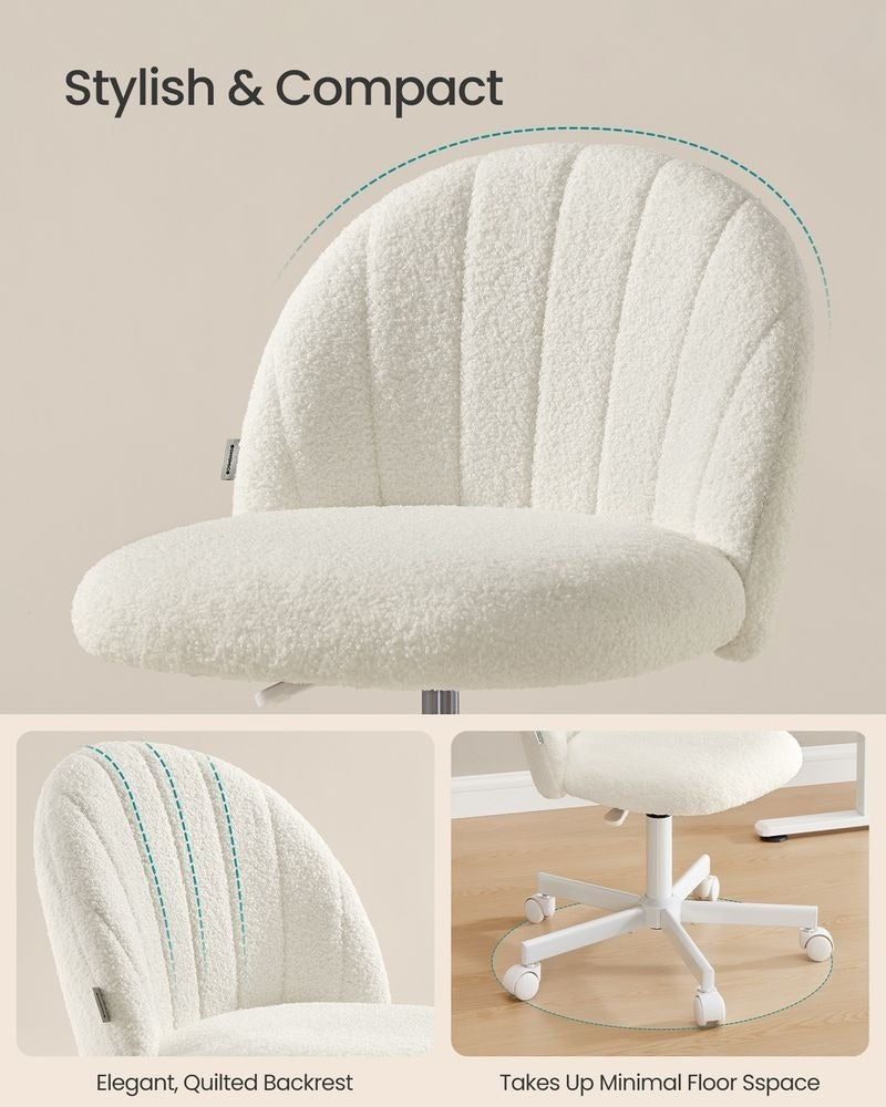 Office Chair - Swivel with Vanity Style Design - Makeup Desk Seating Chair