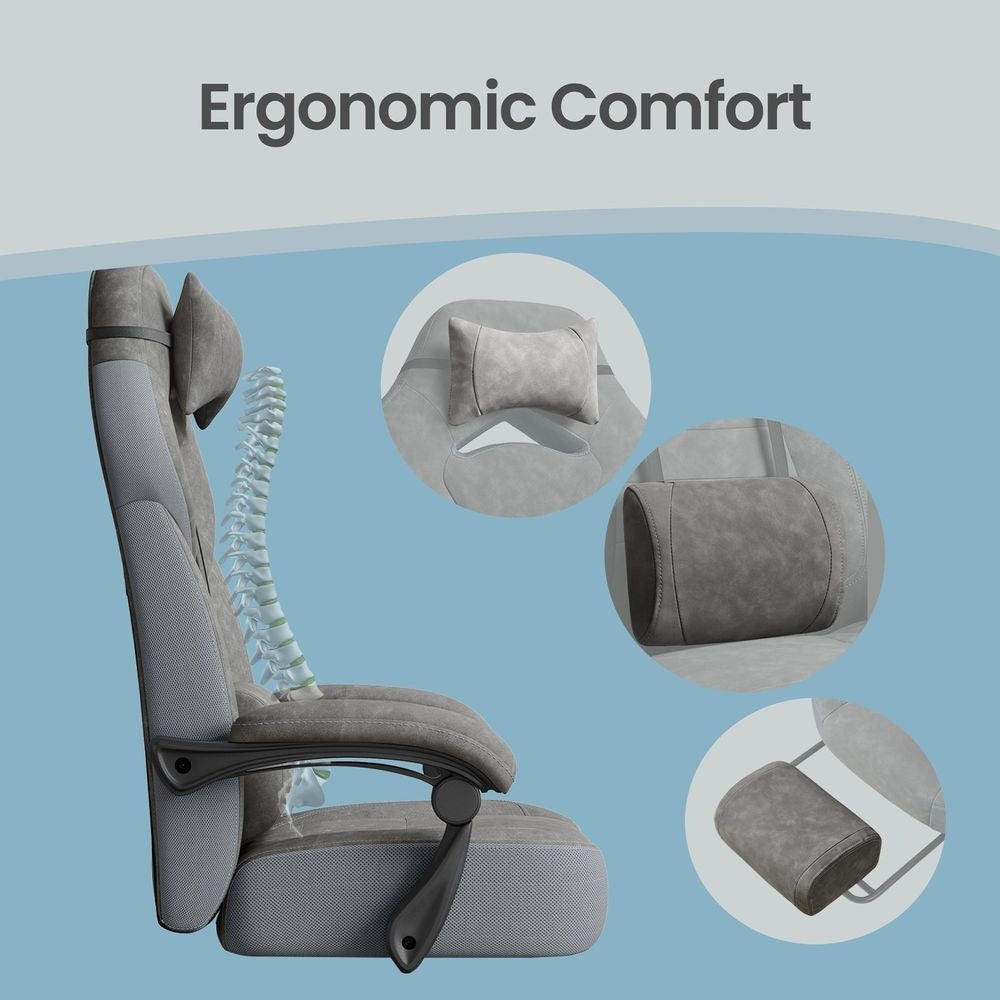 Office Chair - Ergonomic with Footrest - Reclining Comfort Design