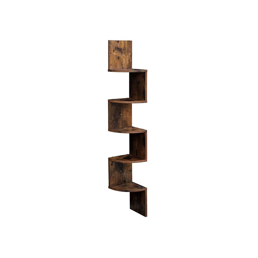 Corner Shelf - Wall-Mounted Floating Design - 5-Tier Unit