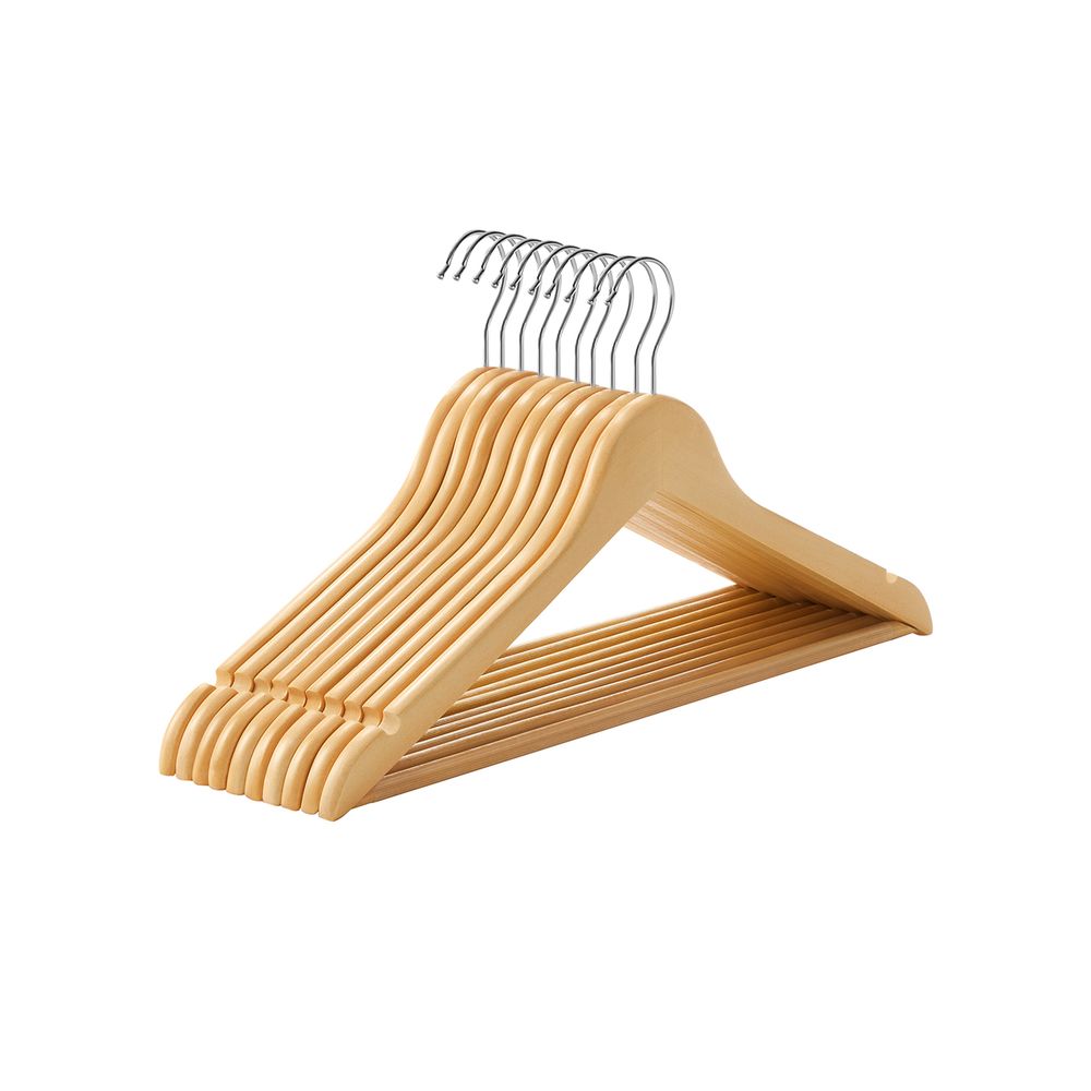 Wooden Coat Hangers - Solid Wood Construction - Multi-Pack Set