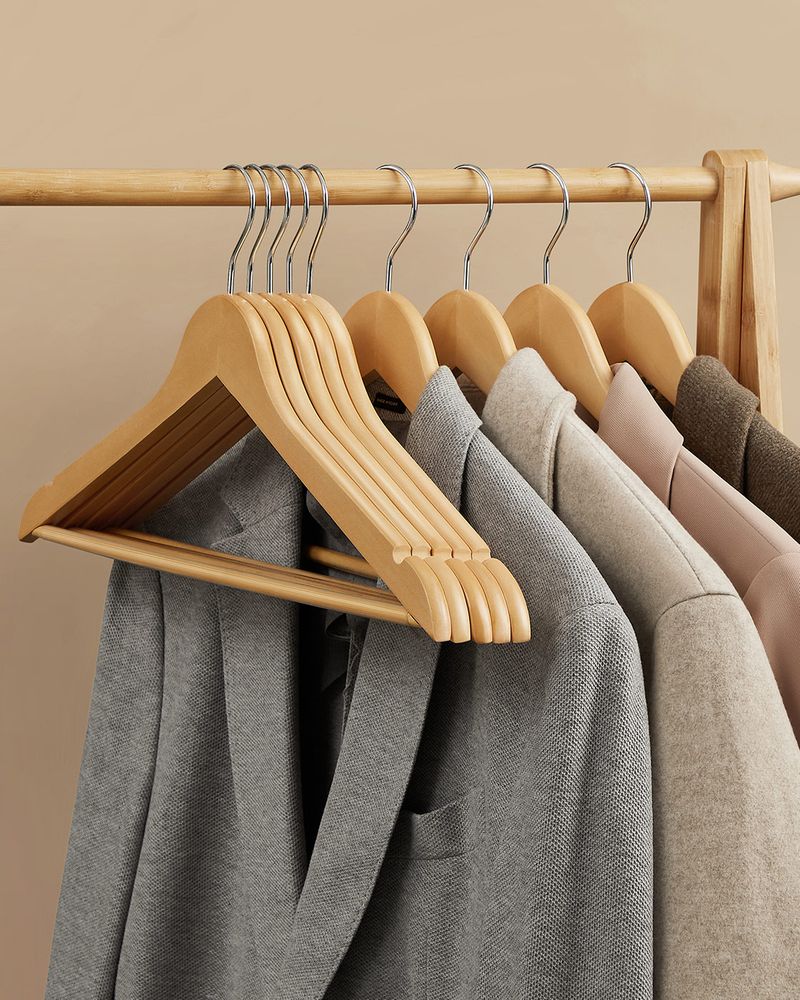 Wooden Coat Hangers - Solid Wood Construction - Multi-Pack Set