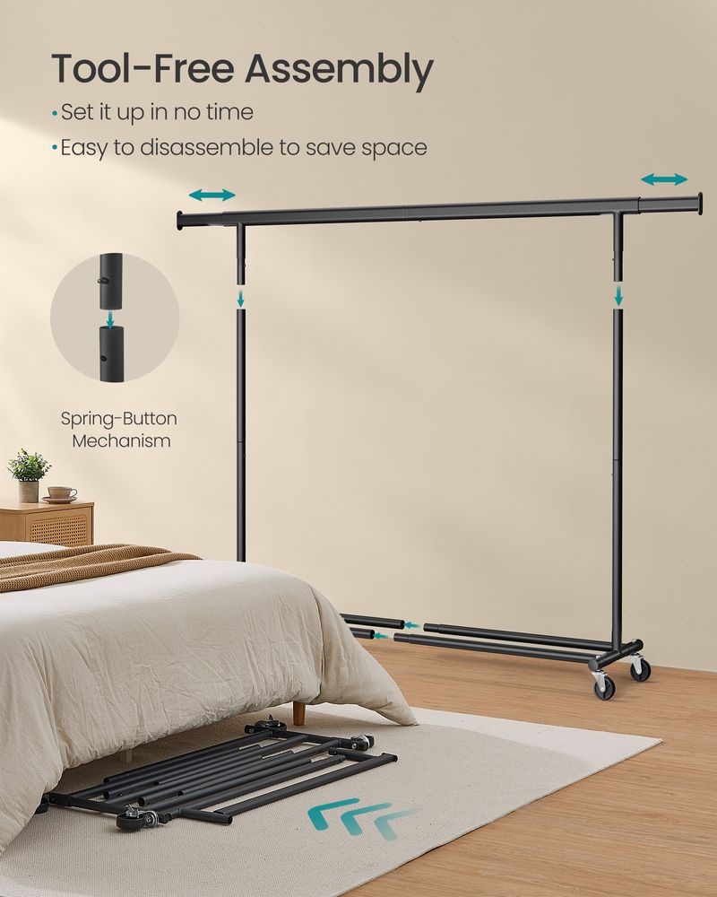 Clothes Rack - Extendable Hanging Rail - 150 kg Load Capacity