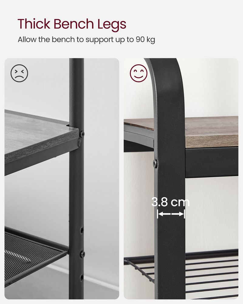 Coat Rack -  Coat and Shoe Rack Storage Unit - 9 Removable Hook Design