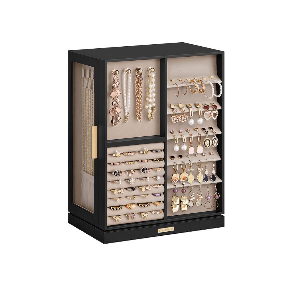 Jewellery Organiser - Multi-Drawer Storage Design - 360° Rotating Unit