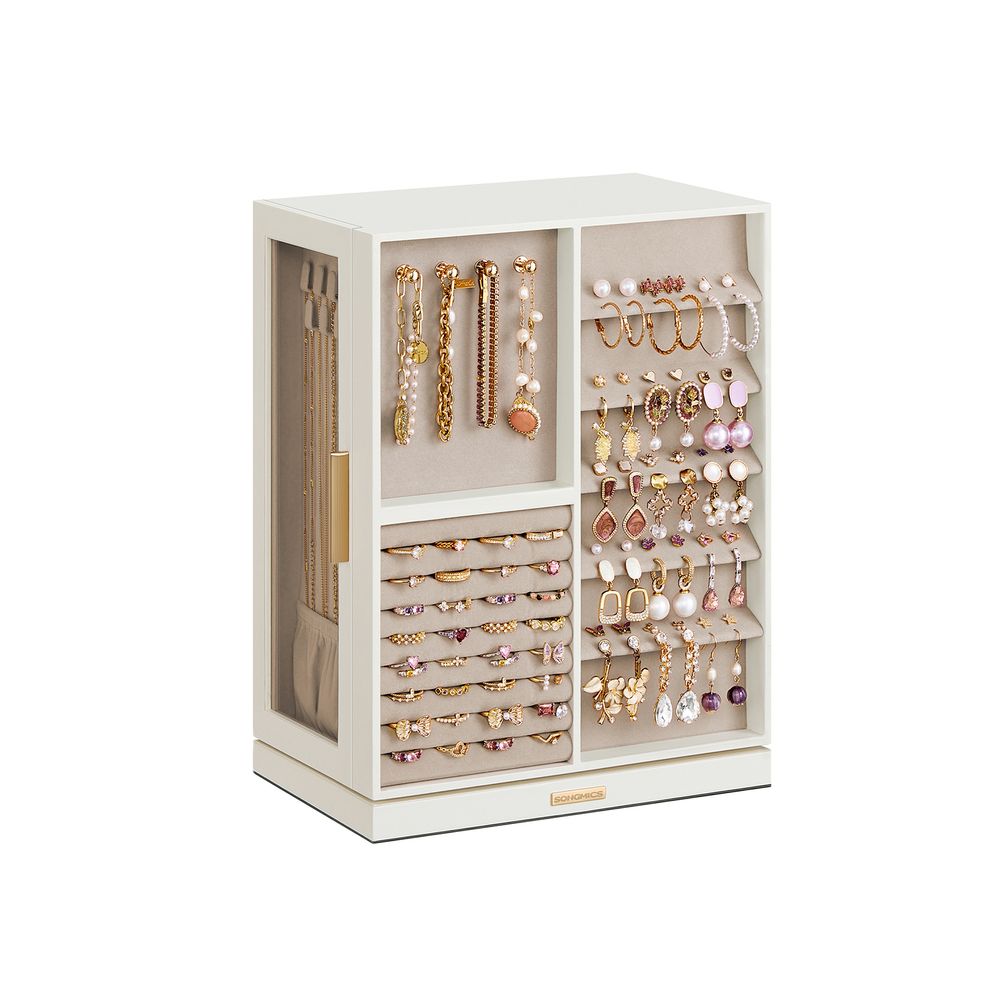 Jewellery Organiser - Multi-Drawer Storage Design - 360° Rotating Unit