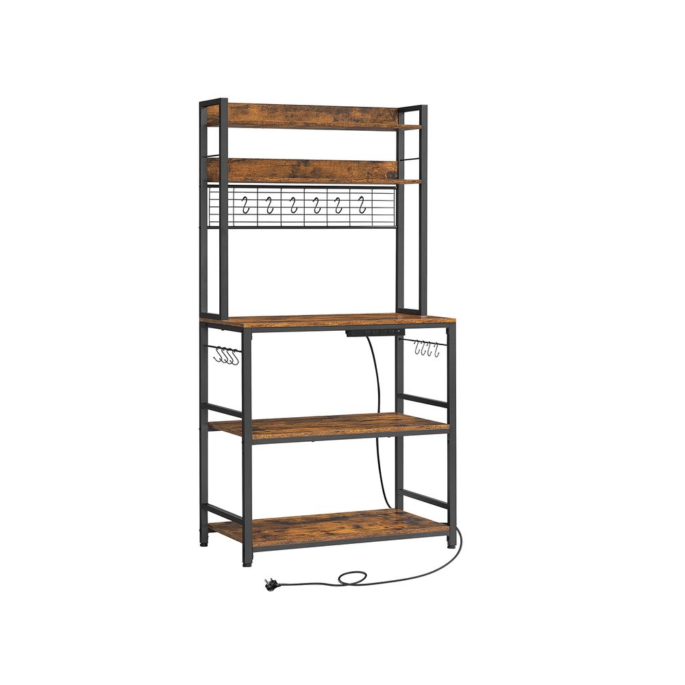 Kitchen Storage Rack - Built-In Power Outlet Design - Freestanding Kitchen Unit