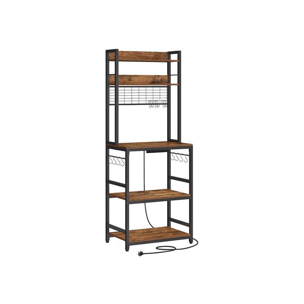 Kitchen Storage Rack - Built-In Power Outlet Design - Freestanding Kitchen Unit