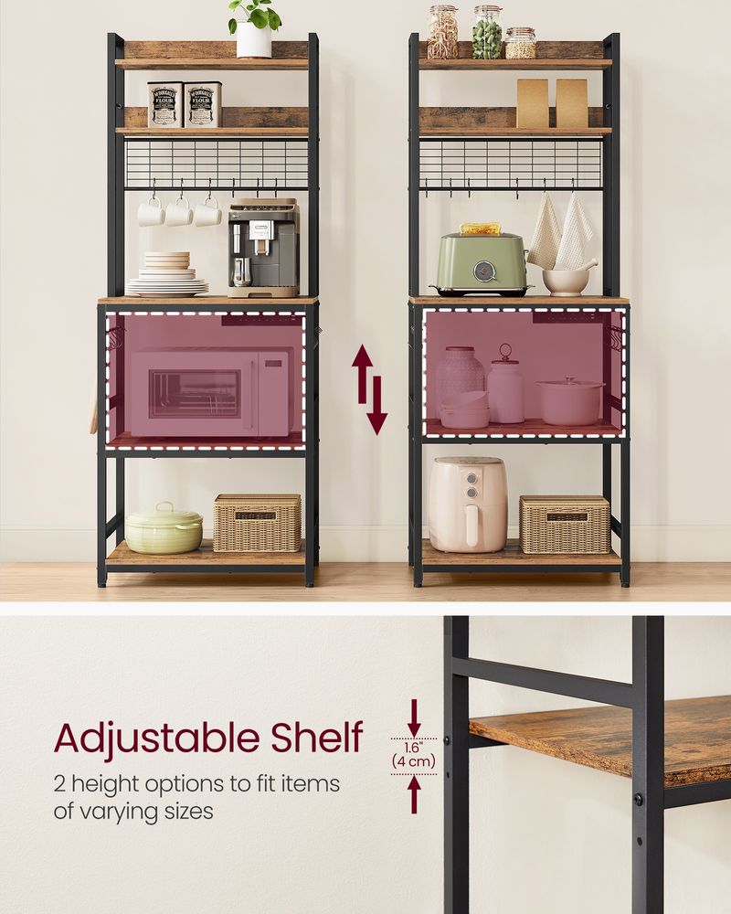 Kitchen Storage Rack - Built-In Power Outlet Design - Freestanding Kitchen Unit