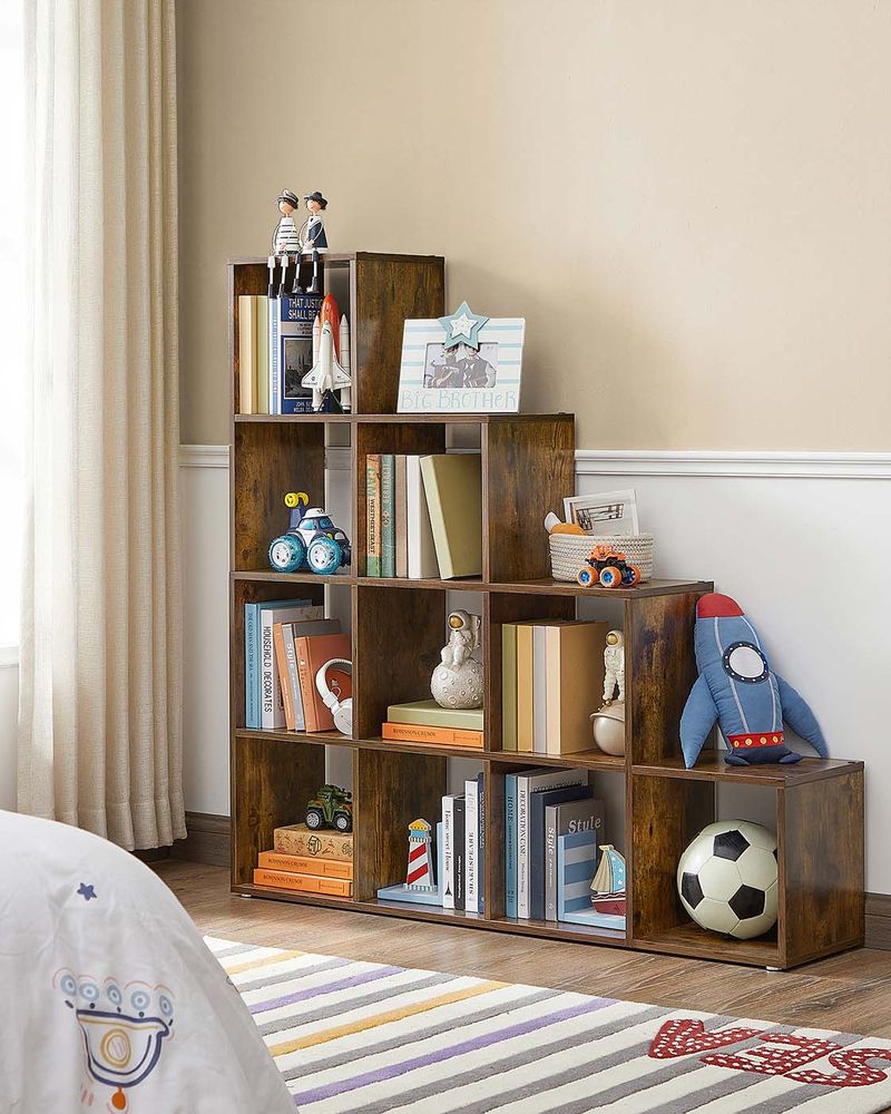Bookcase - Staircase Style Organiser - 10-Cube Storage Design