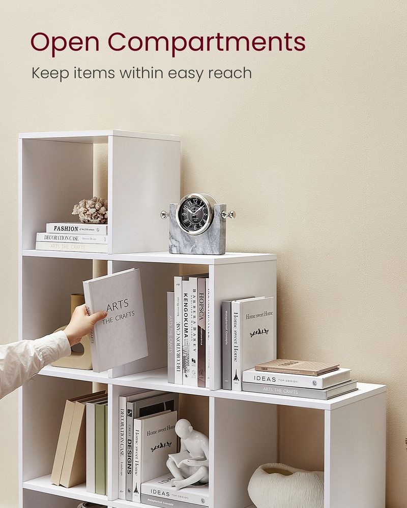 Bookcase - Staircase Style Organiser - 10-Cube Storage Design