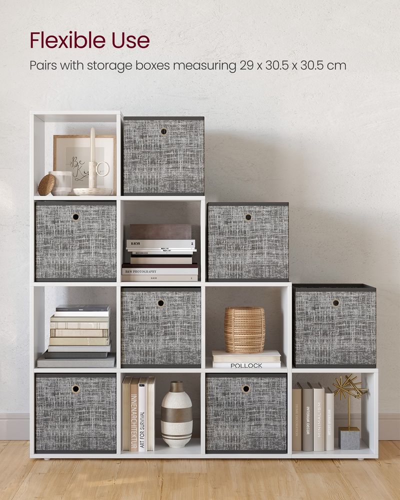Bookcase - Staircase Style Organiser - 10-Cube Storage Design