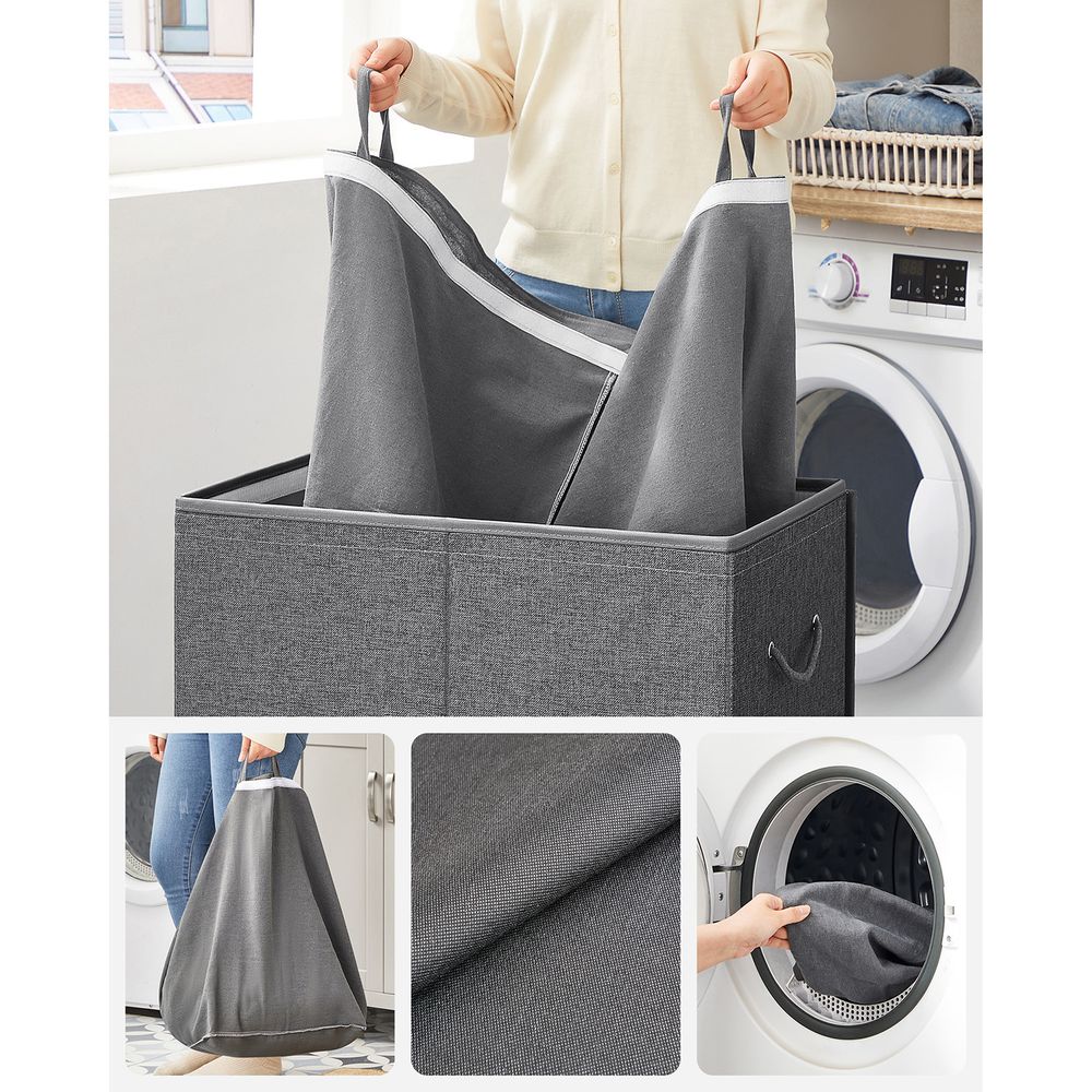 Laundry Basket - Dual Compartment Design - 142L Capacity
