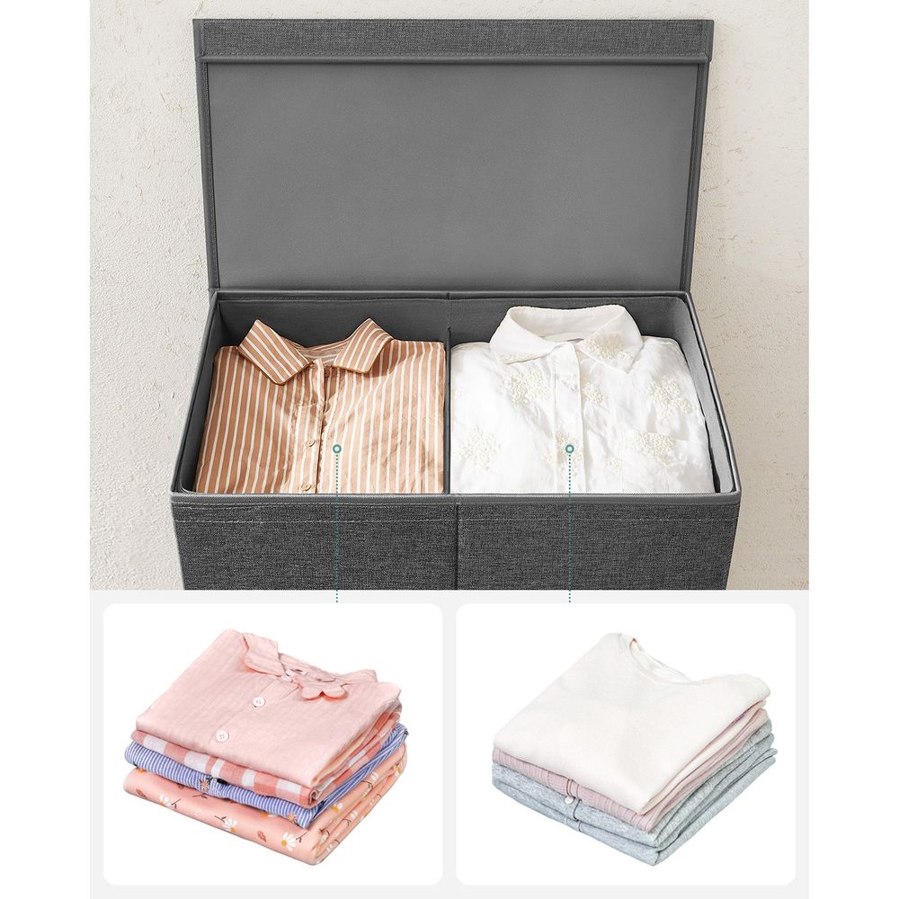 Laundry Basket - Dual Compartment Design - 142L Capacity