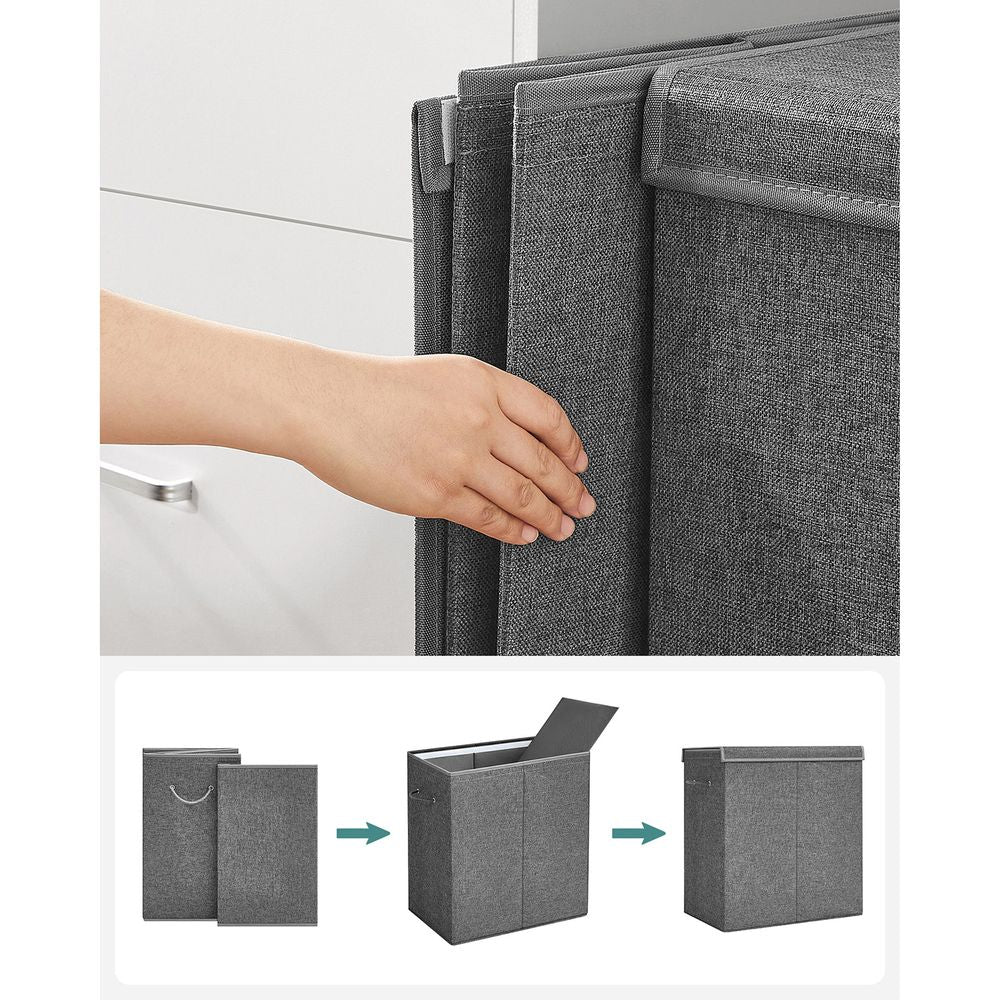 Laundry Basket - Dual Compartment Design - 142L Capacity