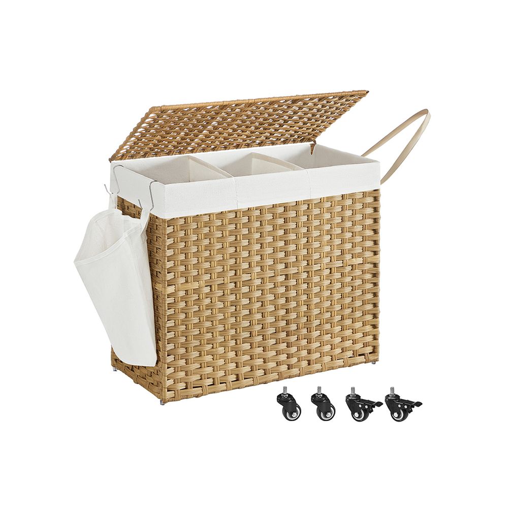Laundry Hamper - Rolling Design with Removable Bag - Wheeled Storage Unit
