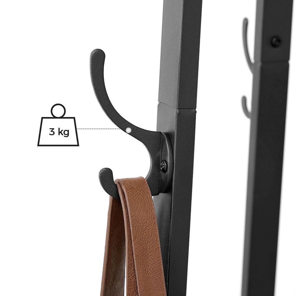 Coat Stand - Industrial Freestanding Design - Rustic Brown Finish Unit