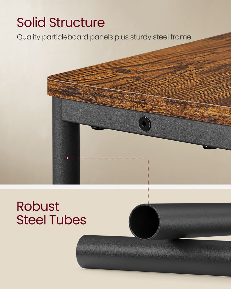 Side Table - Integrated Charging Station Design - Slim Storage Unit 3-Tier