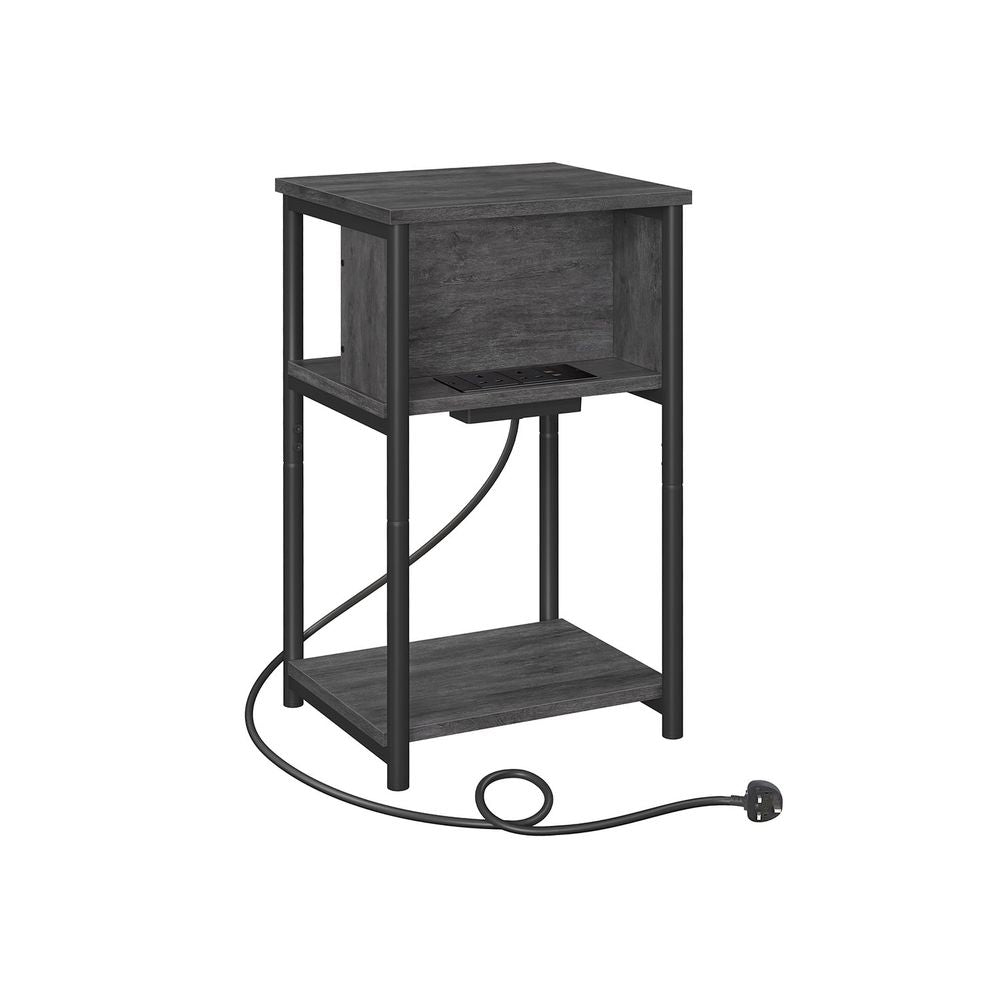Side Table - Built-in Charging Station - 30 x 34 x 58 cm