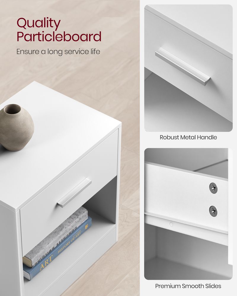 Side Tables - Drawer Storage Design - Set of 2 Unit Pack