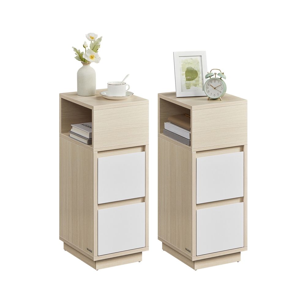 Bedside Tables - Slim Space-Saving Design - Set of 2