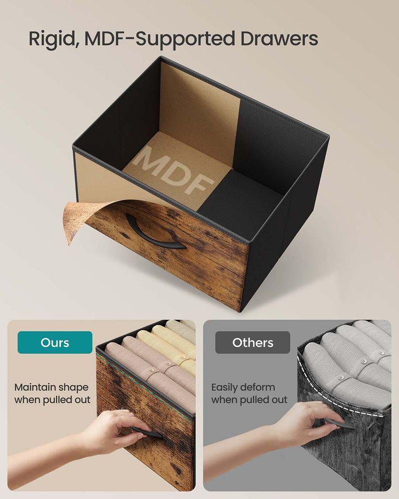 Drawer Chest - Fabric Drawer Storage Design - Multi-Drawer Unit