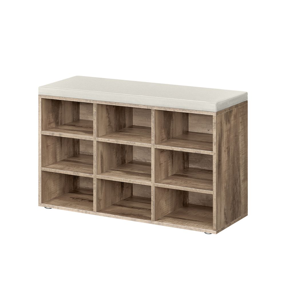 Storage Bench - Padded Seat Storage - 9 Compartments