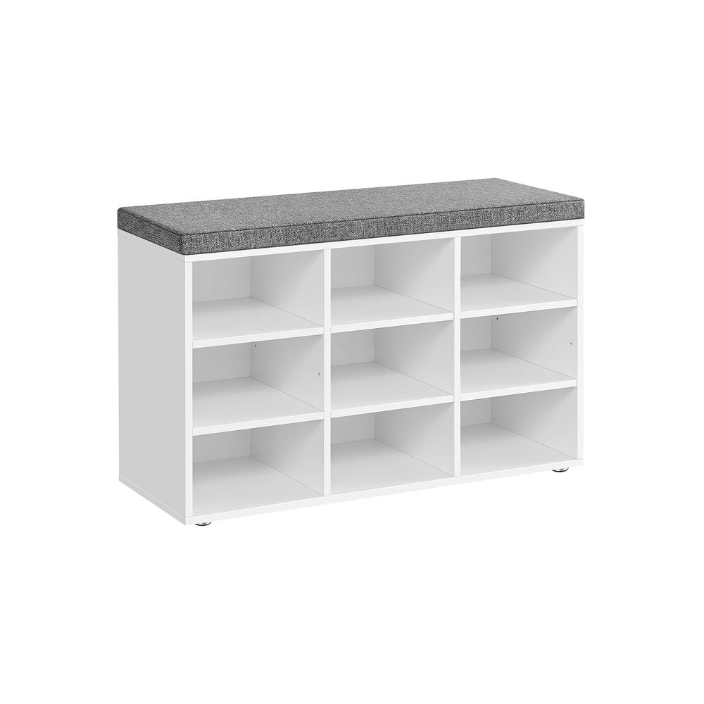 Storage Bench - Padded Seat Storage - 9 Compartments