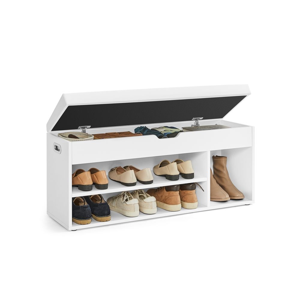 Shoe Bench - Padded Seat Storage - 3 Compartments