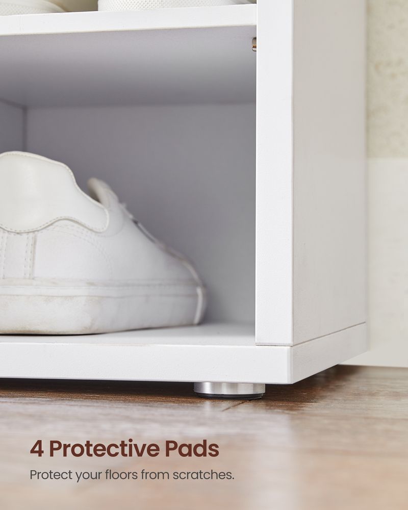 Shoe Bench - Cushioned Seat Storage - 15 Compartments