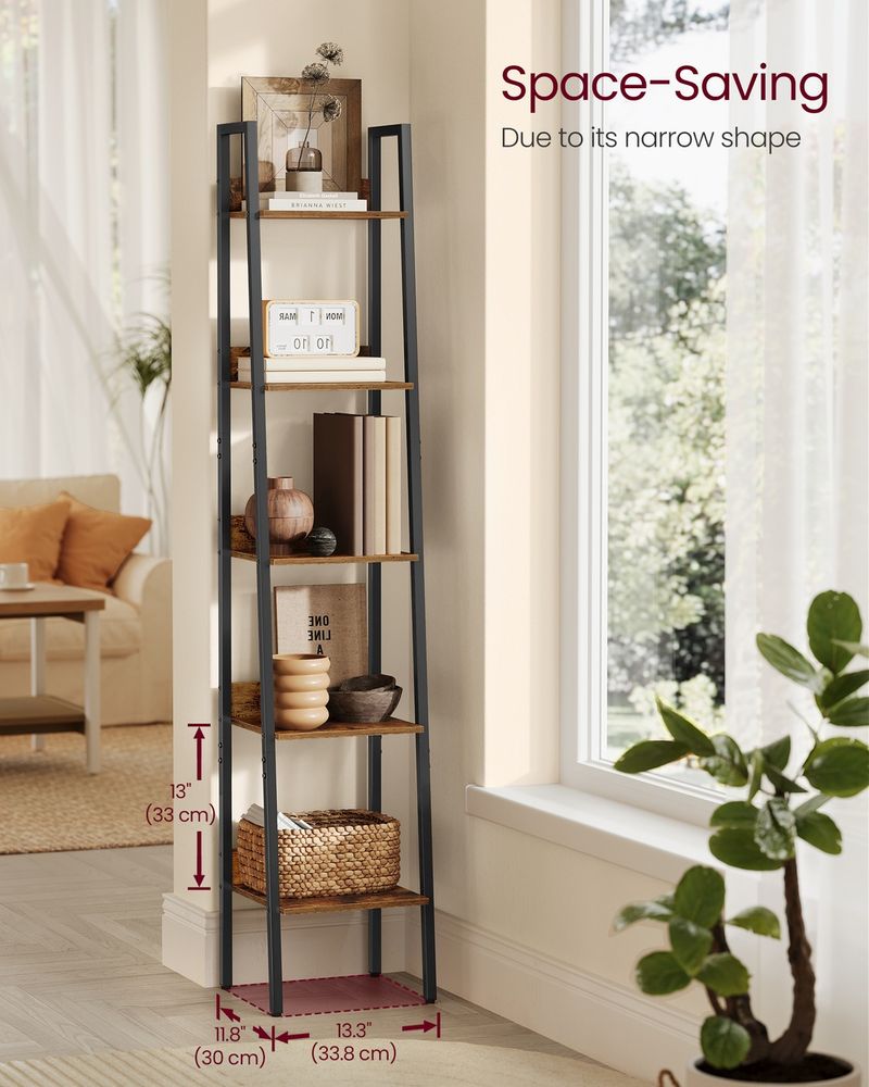 Bookcase - Ladder Style Design - 5-Tier Configuration