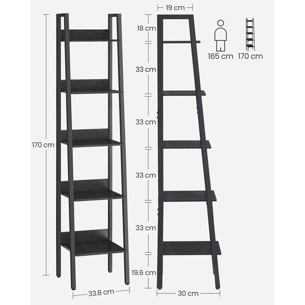 Bookcase - Ladder Style Design - 5-Tier Configuration