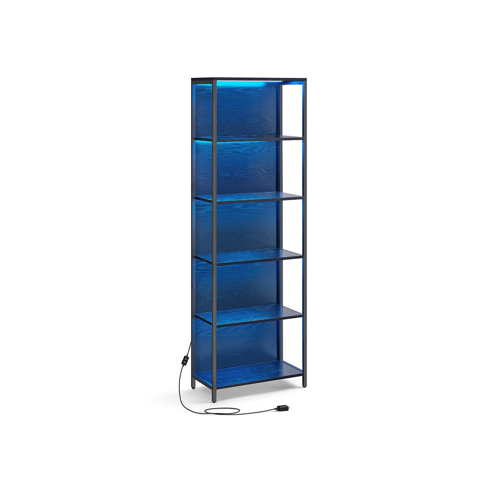 Bookcase - LED Lighting Design - 6-Tier Black Unit