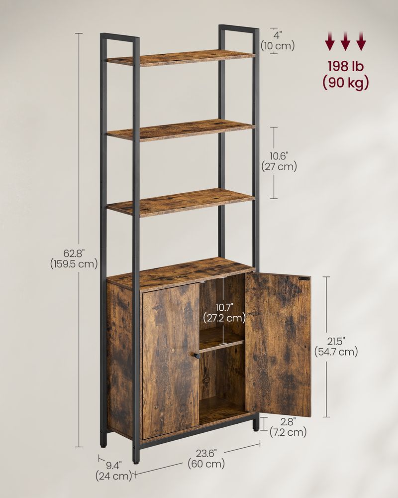 Bookcase - Door Storage Design - 6-Tier Unit