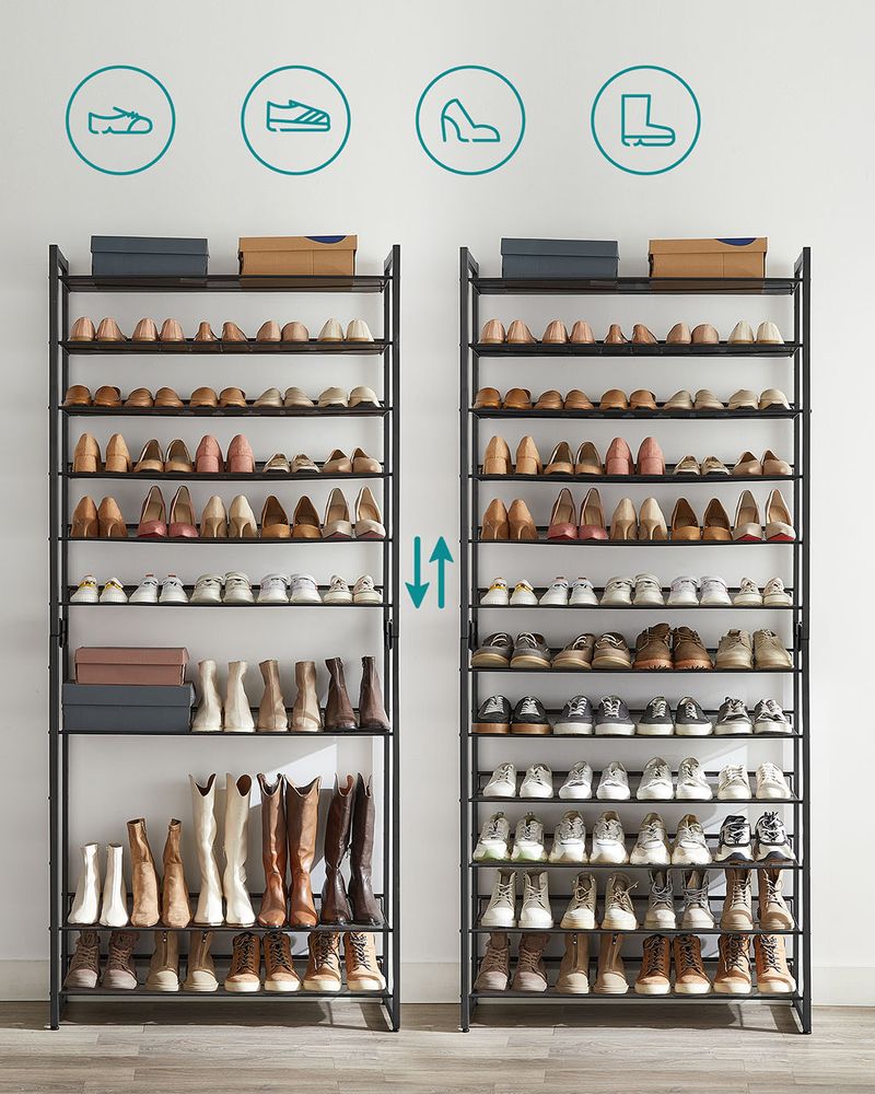 Shoe Rack - Stackable Design - Black