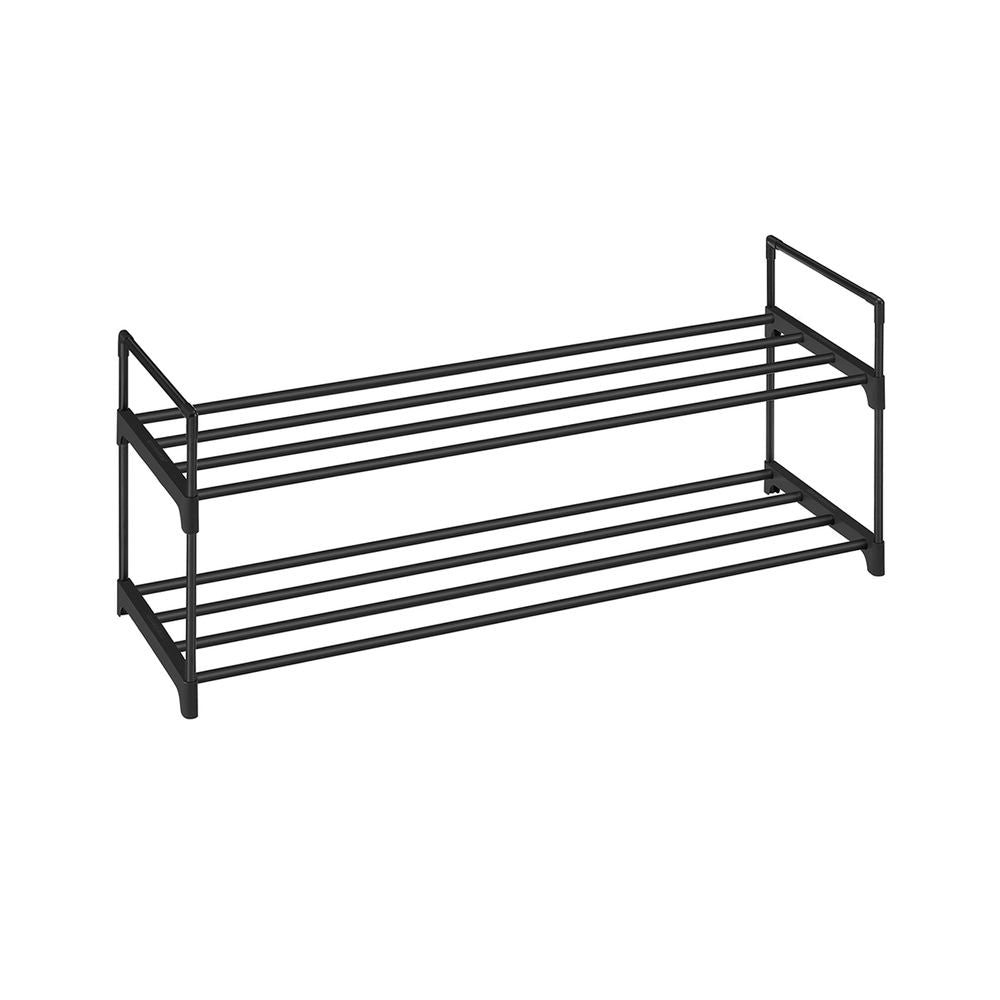 Shoe Rack - Slatted Metal Design - 2 Tier