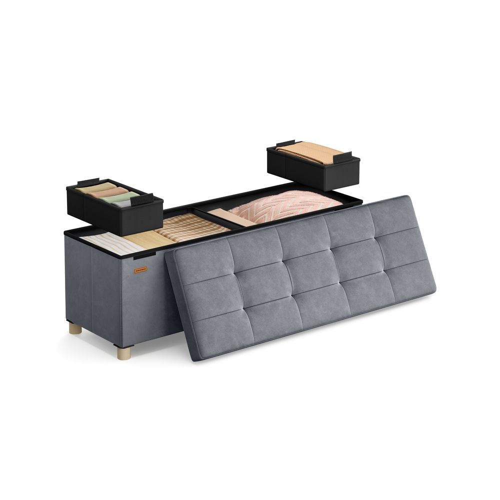 Ottoman Storage Box - 112L Lift-Up Lid Design - 38 x 110 x 40 cm Unit