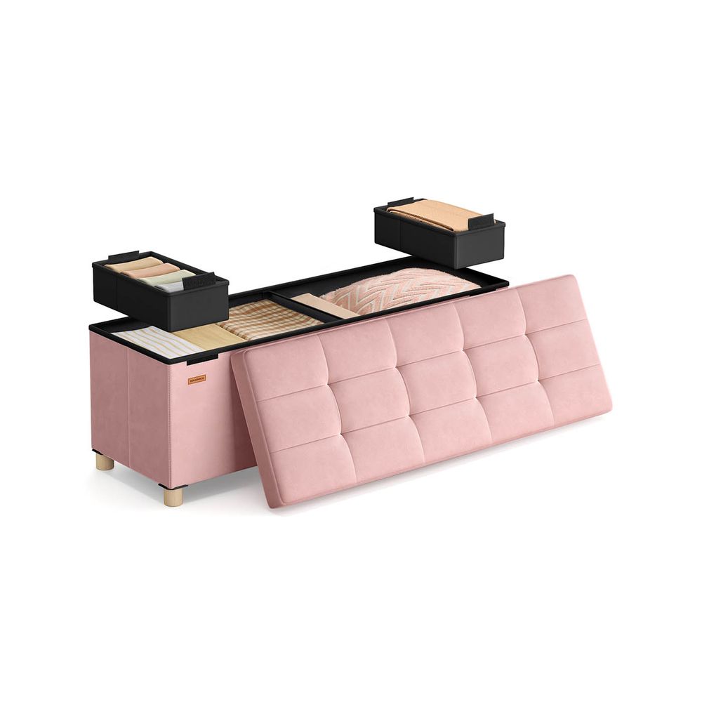 Ottoman Storage Box - 112L Lift-Up Lid Design - 38 x 110 x 40 cm Unit