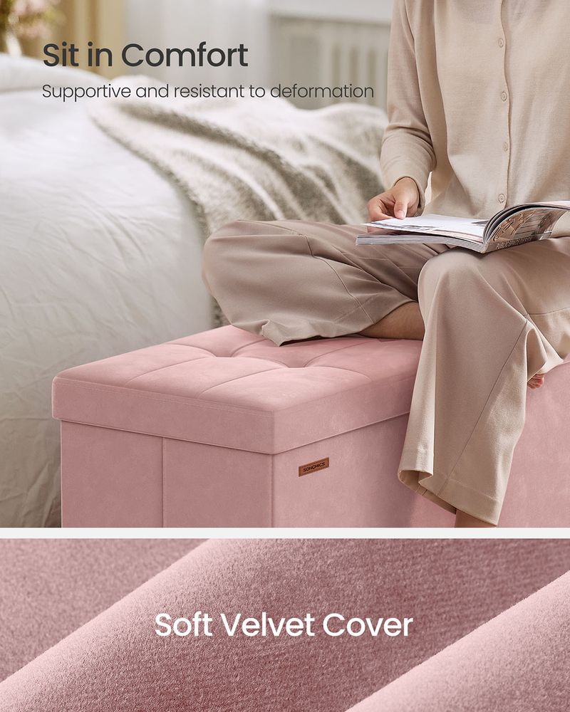 Ottoman Storage Box - 112L Lift-Up Lid Design - 38 x 110 x 40 cm Unit