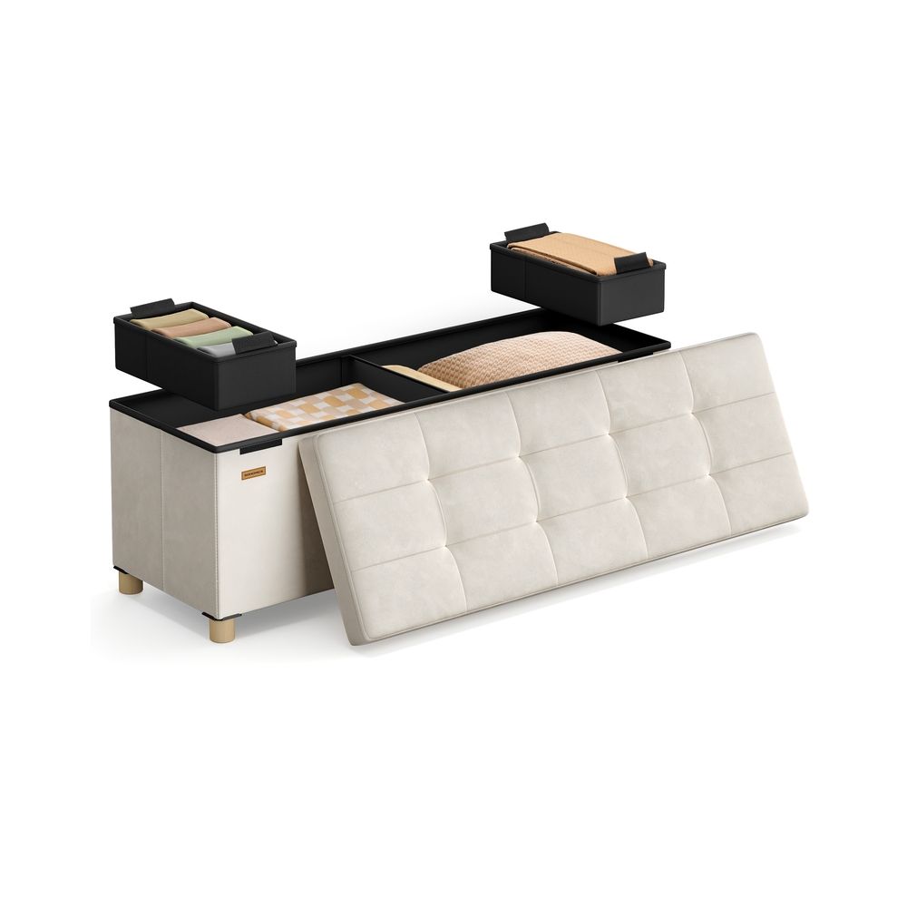 Ottoman Storage Box - 112L Lift-Up Lid Design - 38 x 110 x 40 cm Unit