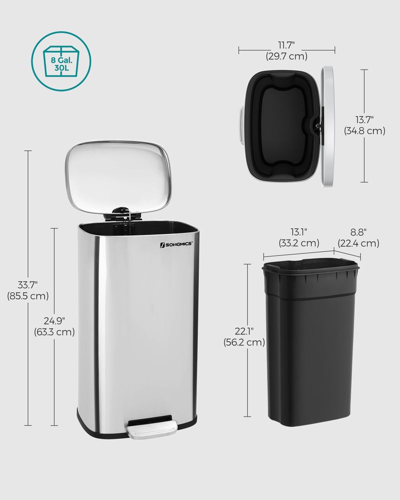 Pedal Bin - Kitchen Waste Design - 30L Capacity Unit