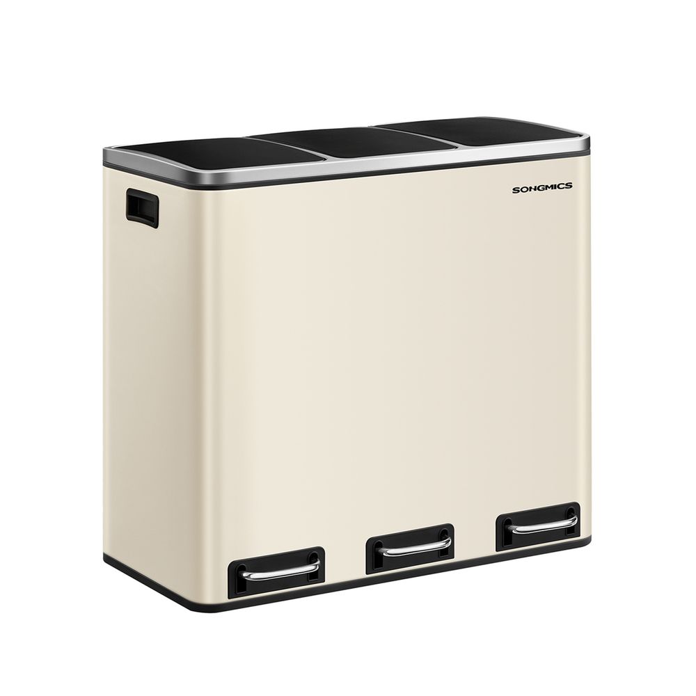 Pedal Bin - Recycling Waste Separation Design - Triple Compartment Unit
