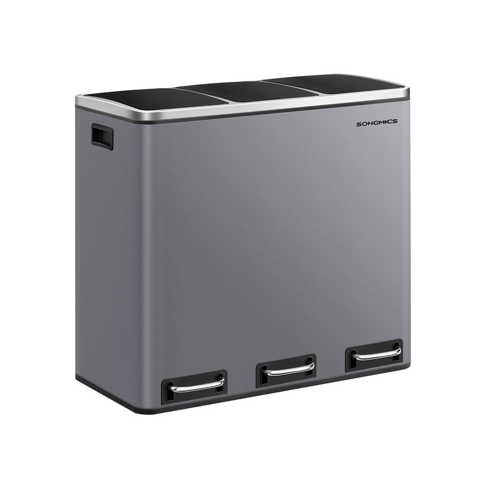 Pedal Bin - Recycling Waste Separation Design - Triple Compartment Unit