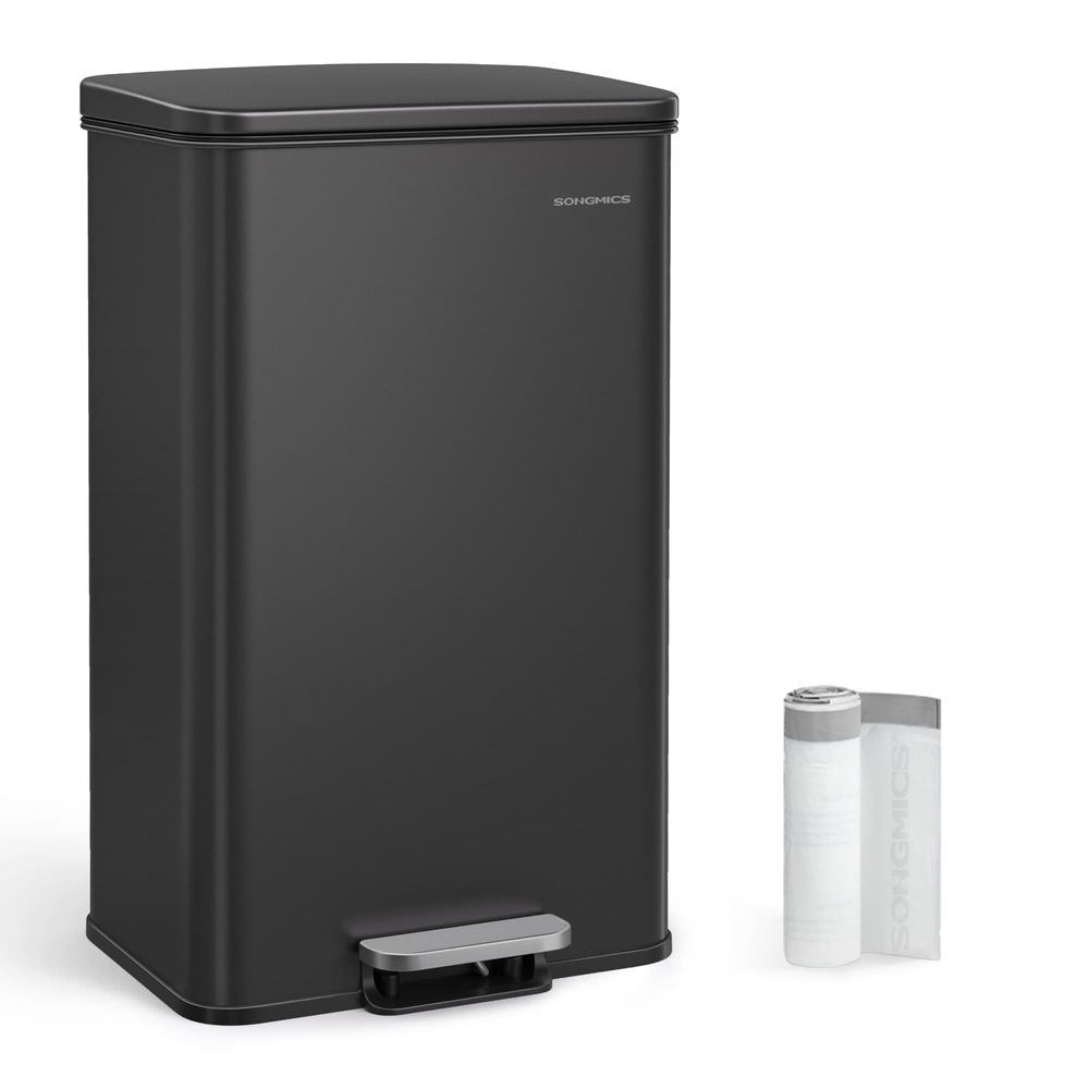 Kitchen Bin - Soft Close Lid Design - 40L Steel Waste Bin Unit