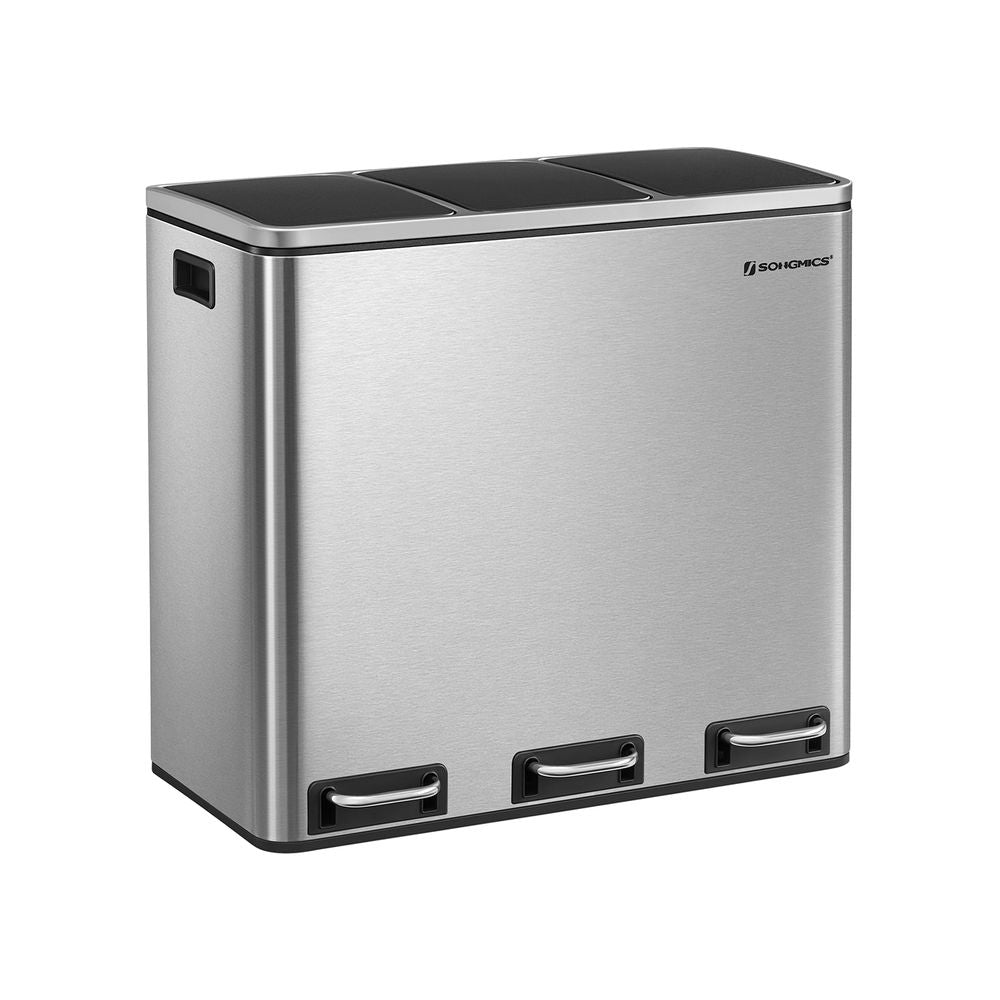 Pedal Bin - Recycling Waste Separation Design - Triple Compartment Unit